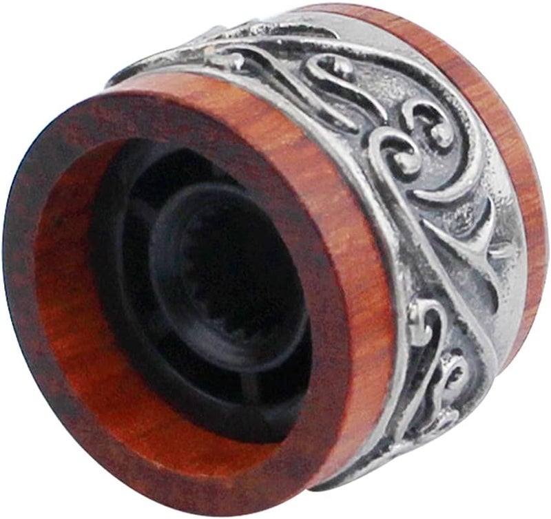 guyker 3Pcs Red Sandalwood Potentiometer Control Knobs Dia. 6mm (0.24") Shaft Pots - Long Grass Flower Around Dome Speed Tone Volume Knob Guitar Bass - Antique Silver - Image 2